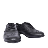 Girls Matilda Laced W Fit Brogue Shoe In Blk Leather
