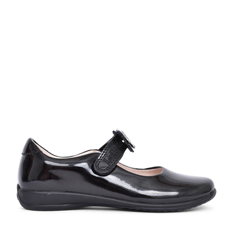 Girls Lk8213 Blossom F Fit Velcro Mary Jane In Blk Patent