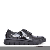 Girls Michelle Black Patent Laced Brogue Shoe In Blk Patent
