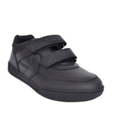 Boys J02bca Poseido Double Velcro Shoe In Blk Leather