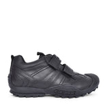 Boys J0424a Savage Double Velcro Shoe In Blk Leather