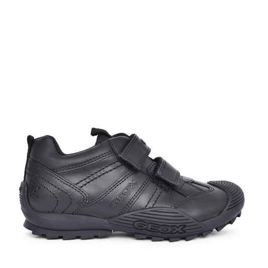 Boys J0424a Savage Double Velcro Shoe In Blk Leather
