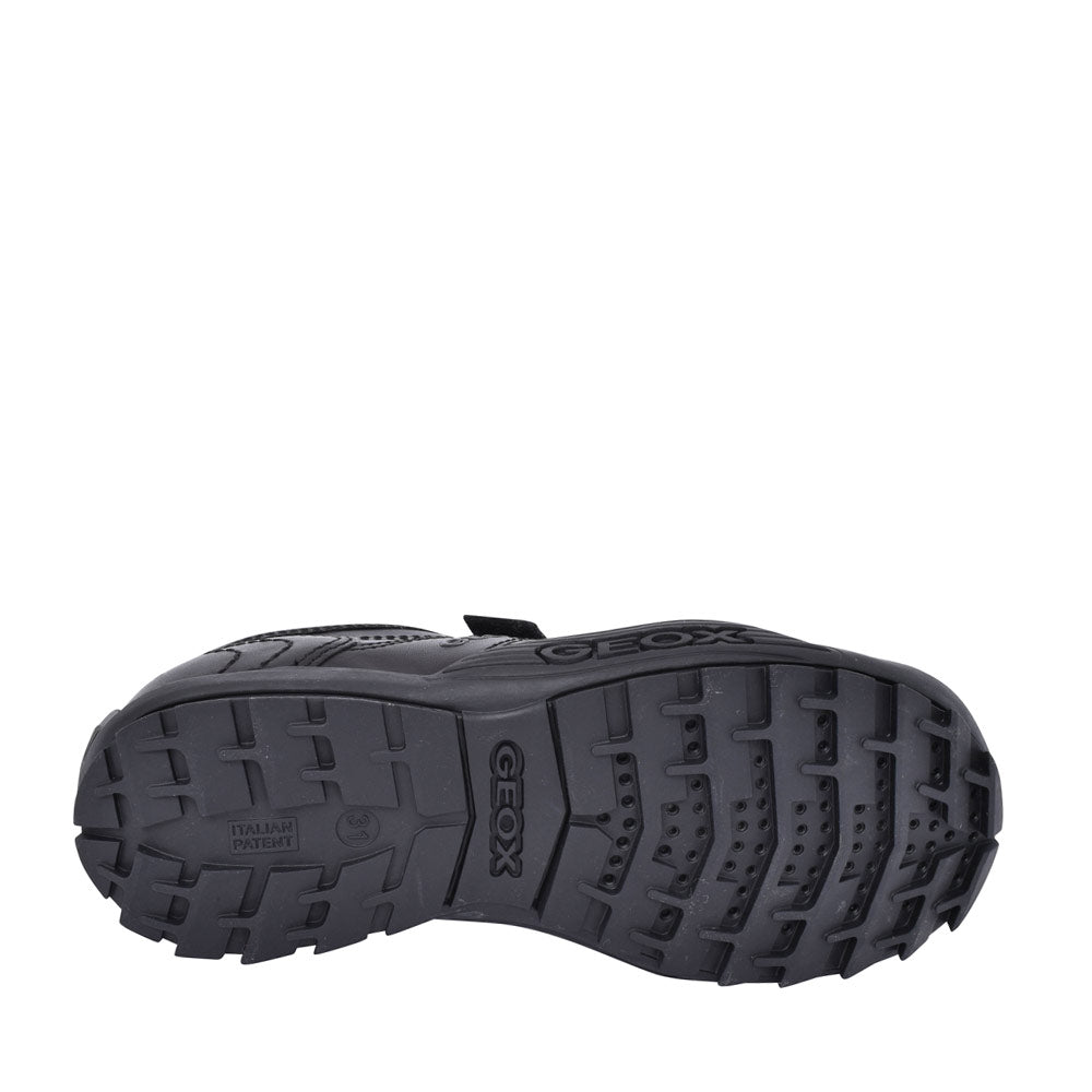 Boys J0424a Savage Double Velcro Shoe In Blk Leather