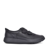 Boys Scape Flare Black Leather Velcro Shoe In Kids F Fit