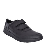 Boys Scape Flare Black Leather Velcro Shoe In Kids G Fit
