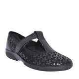 Ladies Aurora 2v Extra Wide Velcro T-bar Shoe In Black