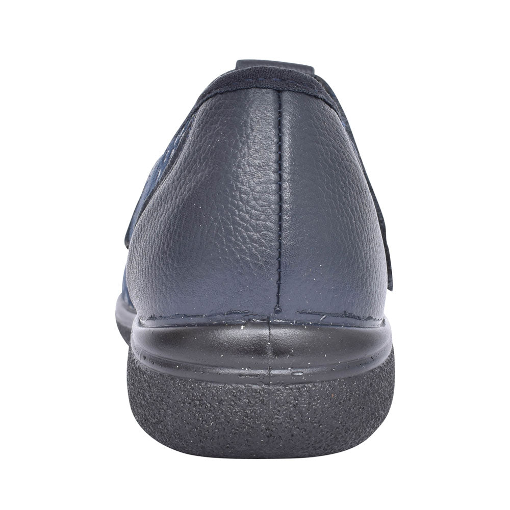 Ladies Aurora 2v Extra Wide Velcro T-bar Shoe In Navy