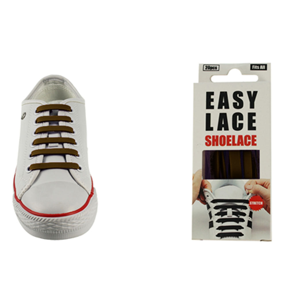 Eas110 Boxed Flat Silicone Laces In Brown