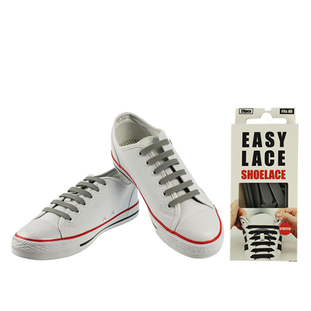 Eas110 Boxed Flat Silicone Laces In Grey