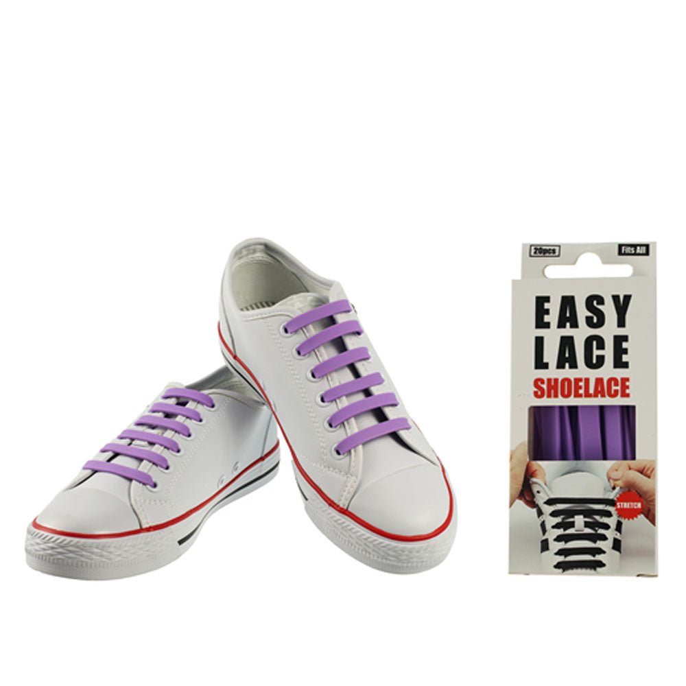 Eas110 Boxed Flat Silicone Laces In Purple