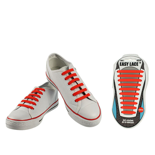 Adults Eas210 Carded Flat Silicone Laces In Red