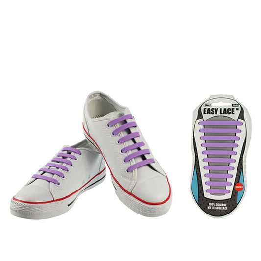 Eas210 Adults Carded Flat Silicone Laces In Purple