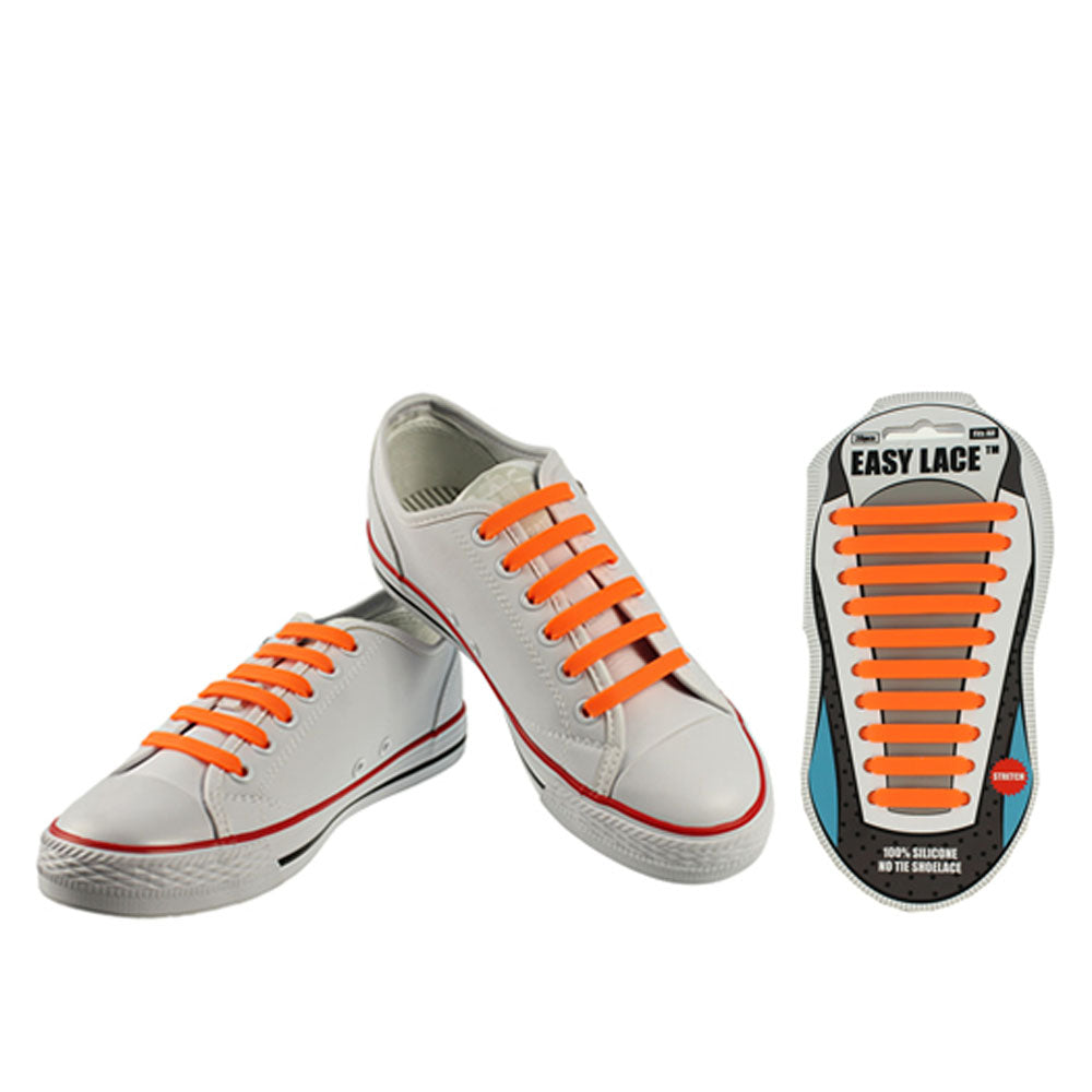 Adults Eas210 Carded Flat Silicone Laces In Orange
