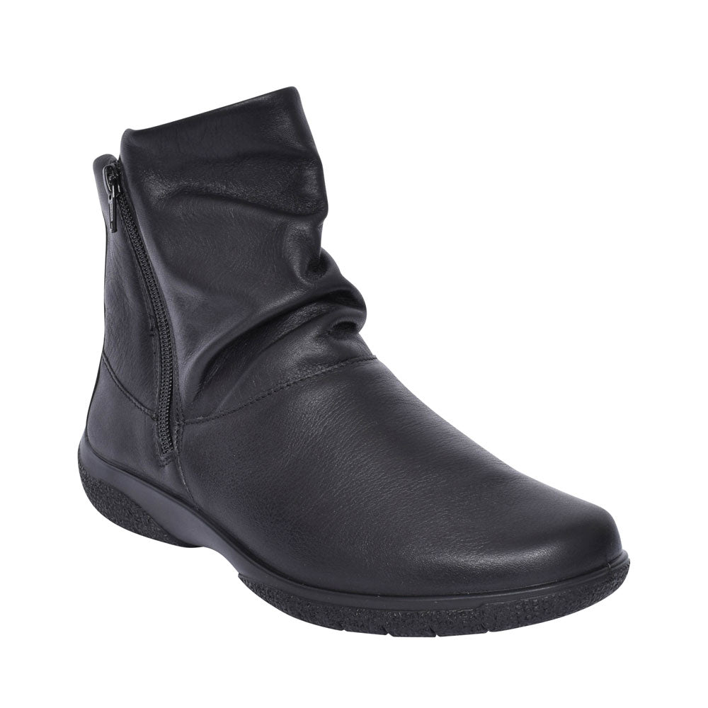 Ladies Whisper Wide Fit Leather Ankle Boot In Black