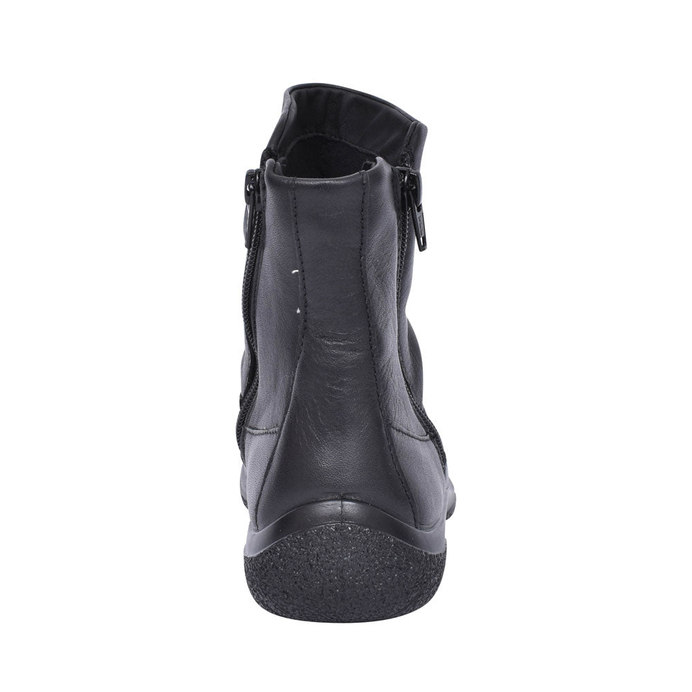 Ladies Whisper Wide Fit Leather Ankle Boot In Black