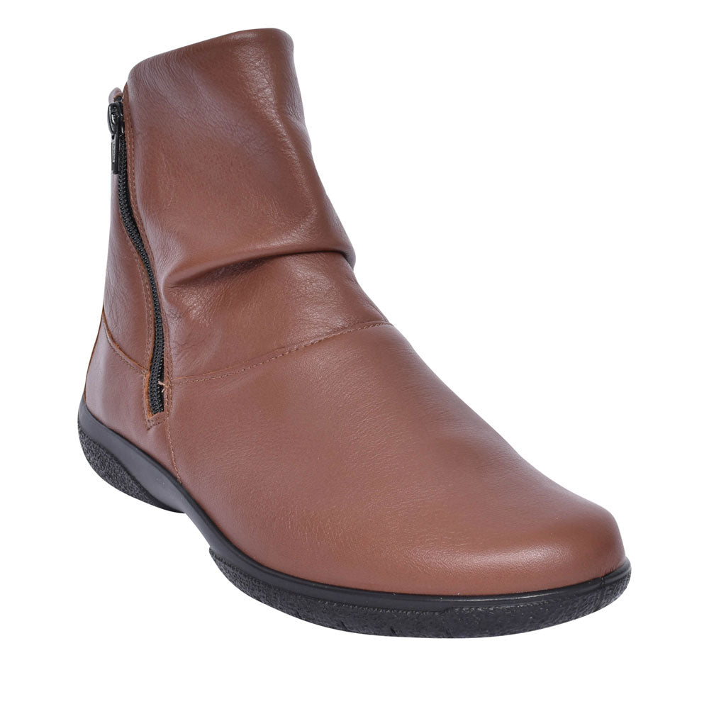 Ladies Whisper Wide Fit Leather Ankle Boot In Tan