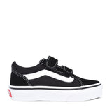 Unisex Junior Old Skool Double Velcro Shoe In Black
