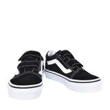 Unisex Junior Old Skool Double Velcro Shoe In Black