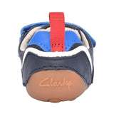 Boys Tiny Sky Navy Leather Velcro Shoe In Kids F Fit