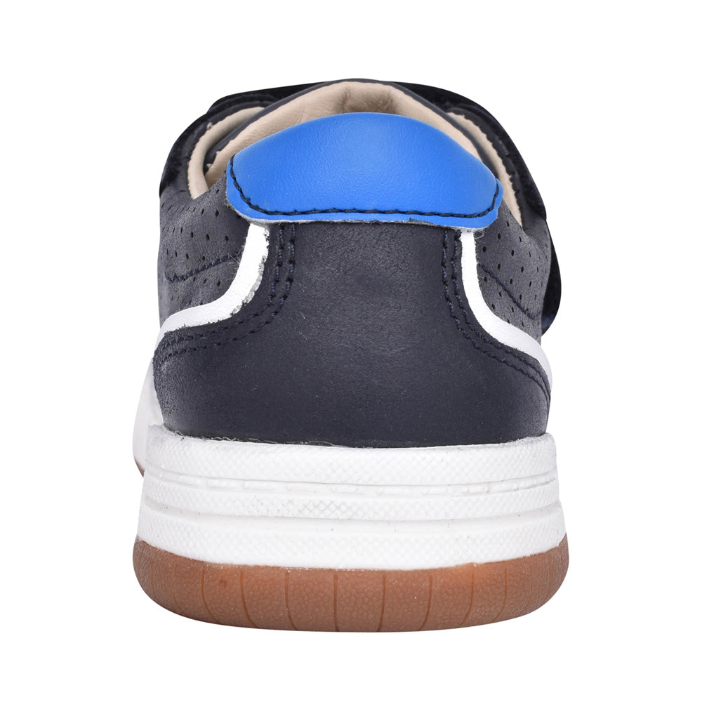 Boys Fawn Solo Navy Leather Velcro Shoe In Kids F Fit