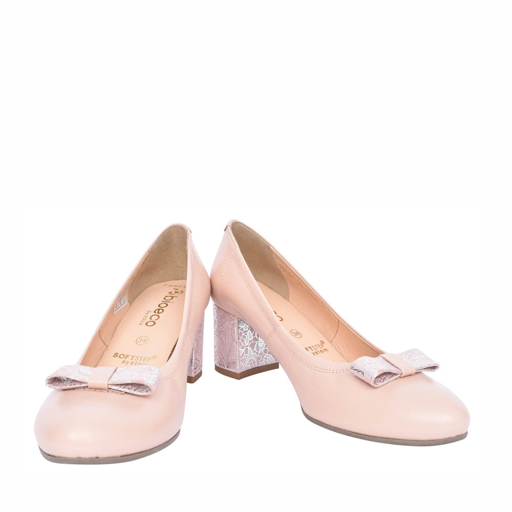 Ladies 5856 G-fit Medium Heel Court Shoe  In Pink