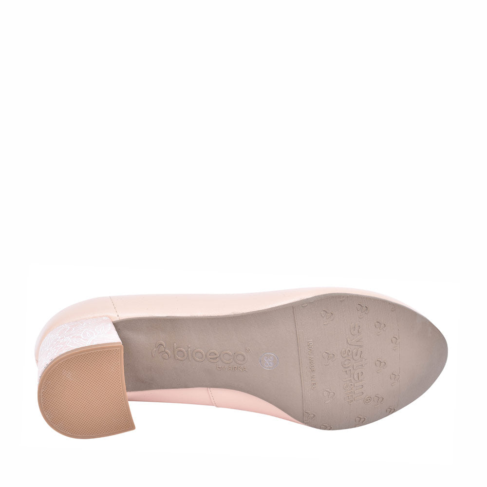 Ladies 5856 G-fit Medium Heel Court Shoe  In Pink