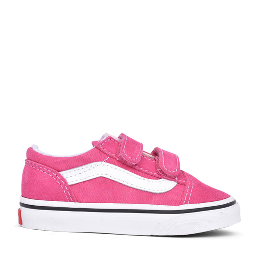 Girls Toddler Old Skool Velcro Shoe In Pink