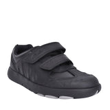 Boys Rex Stride Black Leather Shoe In Kids F Fit