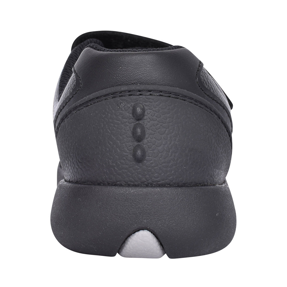 Boys Rex Stride Black Leather Shoe In Kids F Fit