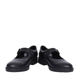 Girls Loxham Walk Black Leather Shoe In Kids F Fit