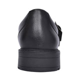 Girls Loxham Walk Black Leather Shoe In Kids G Fit