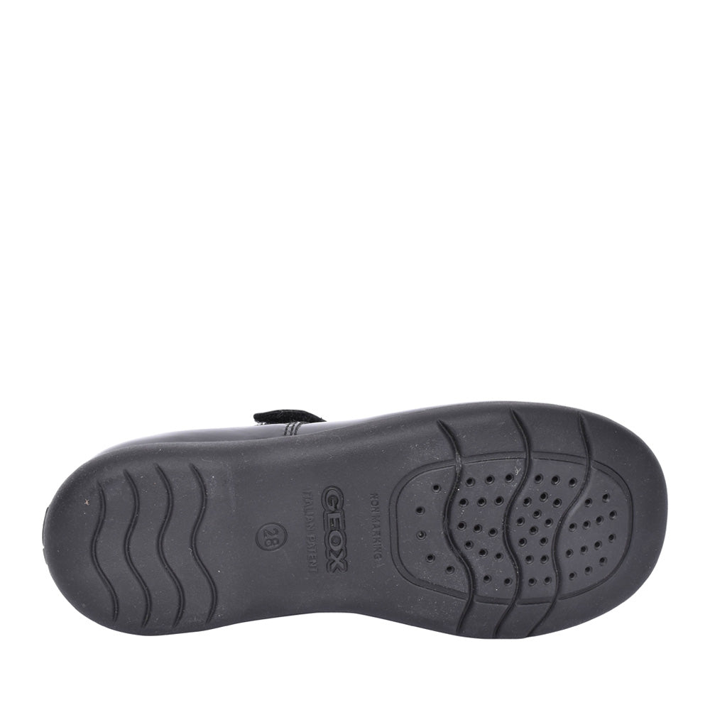 Girls Naimara J16fhb Velcro T-bar Shoe In Blk Patent