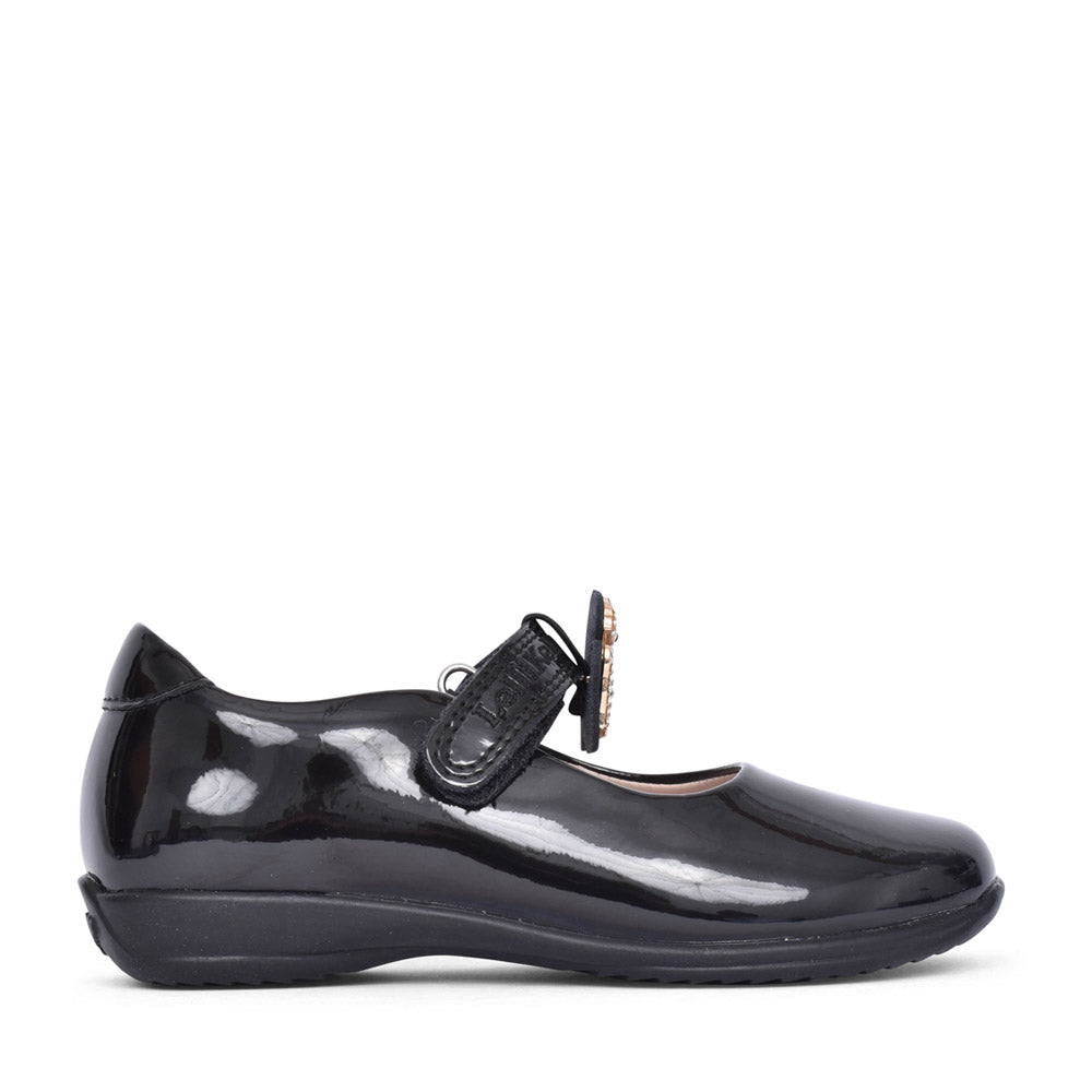 Girls Lk8217 Poppy F-fit Shoe In Blk Patent