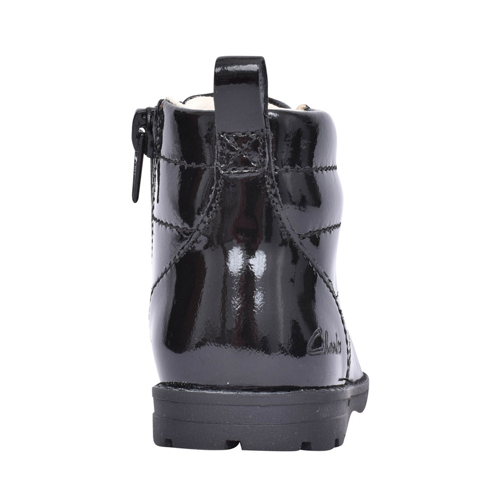 Girls Toddler Dabi Lace Black Patent Boot In Kids G Fit