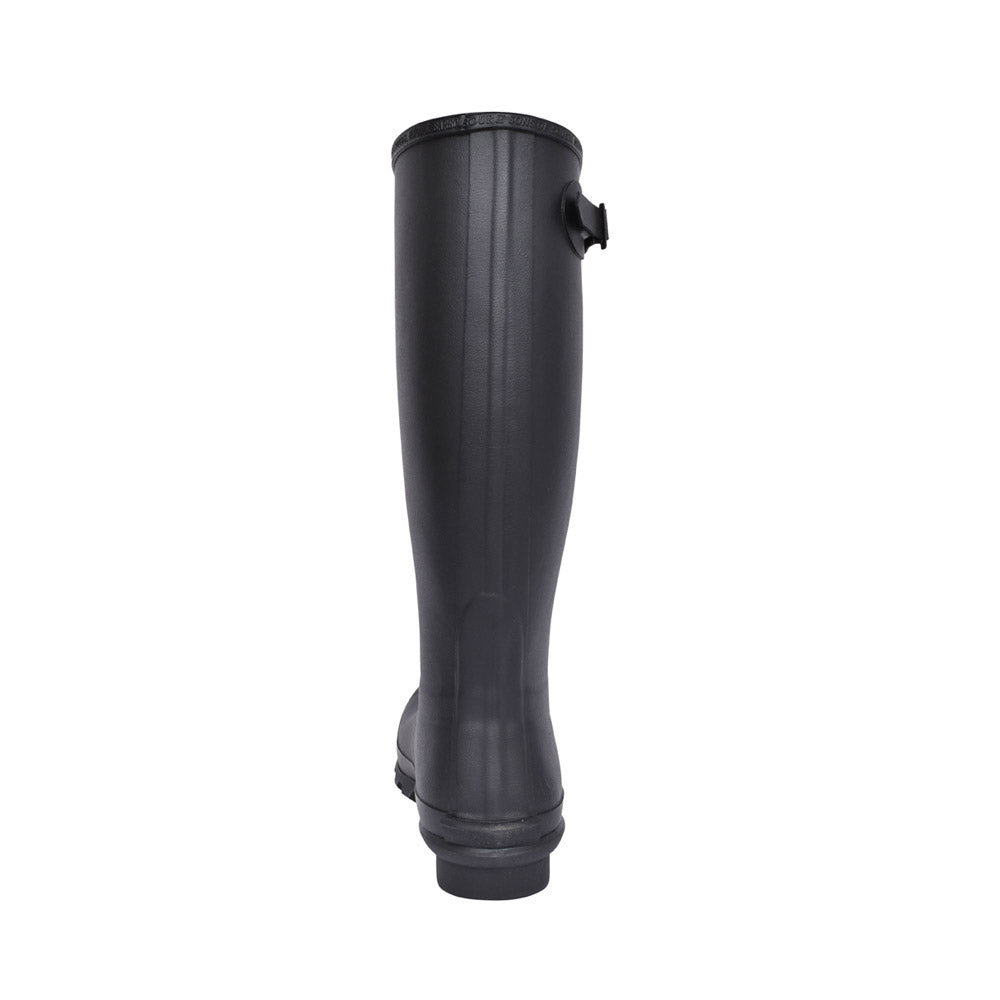 Mens Bede Tartan Lined Welly Boot In Black