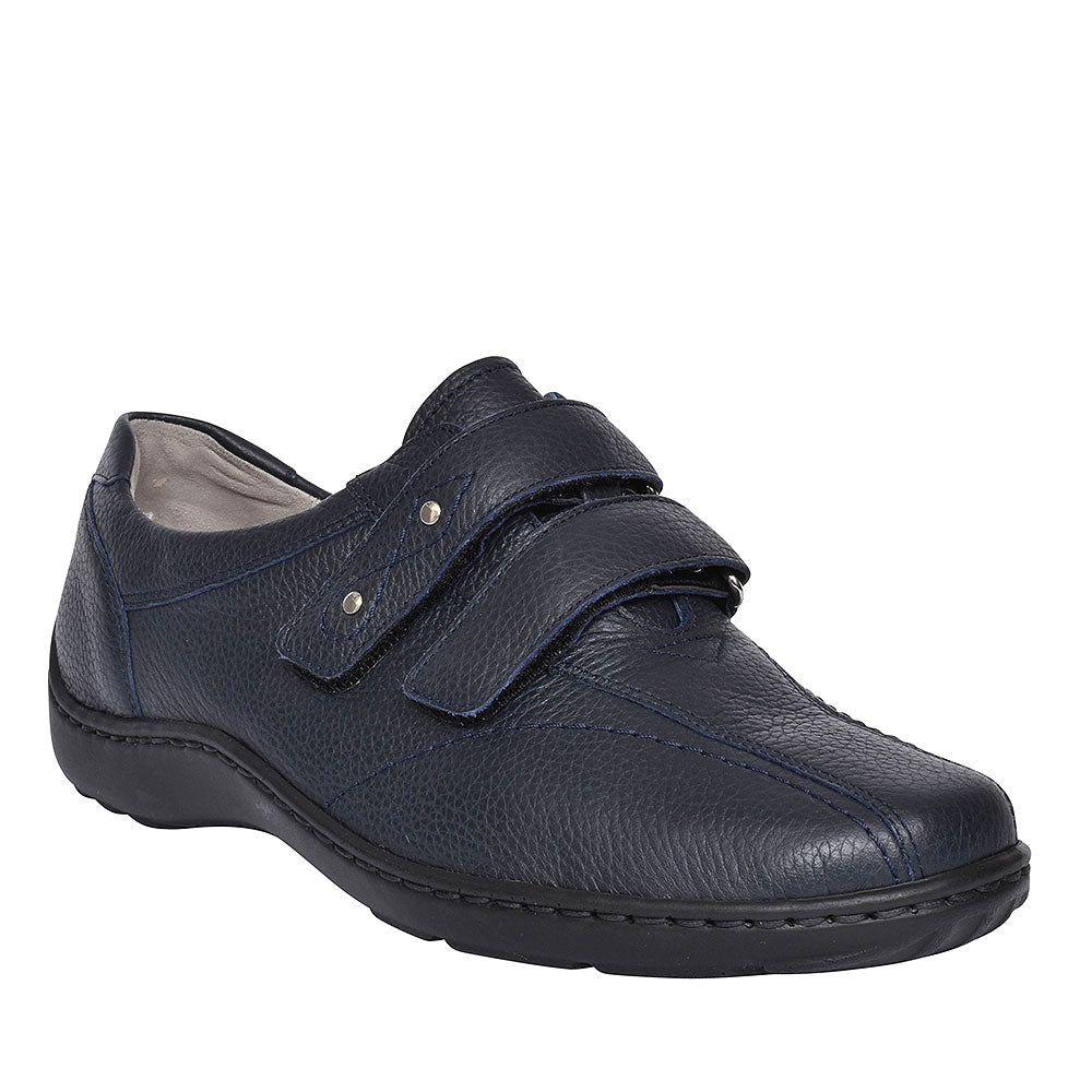 Ladies 496301 Henni H-fit Velcro Shoes In Navy