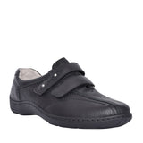 Ladies 496301 Henni H-fit Velcro Shoes In Blk Leather
