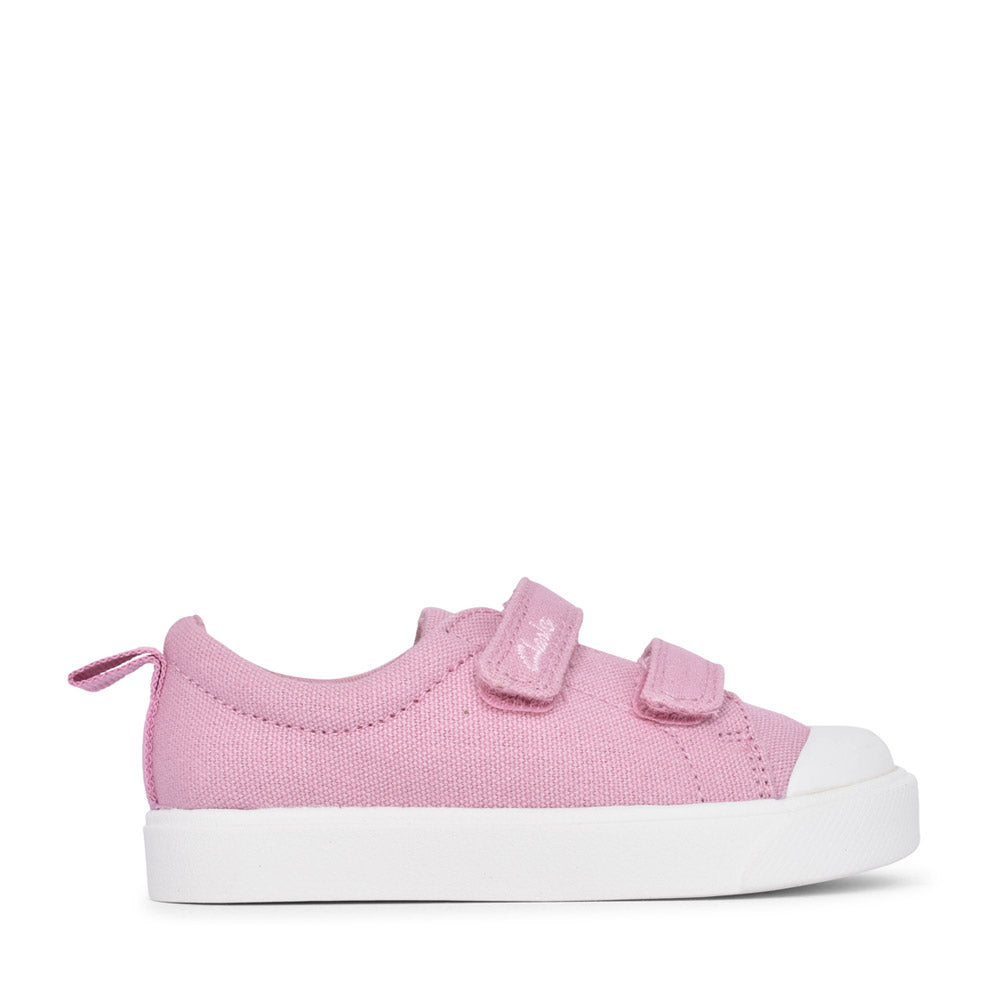 Girls City Bright Pink Canvas Shoe In Kids G Fit