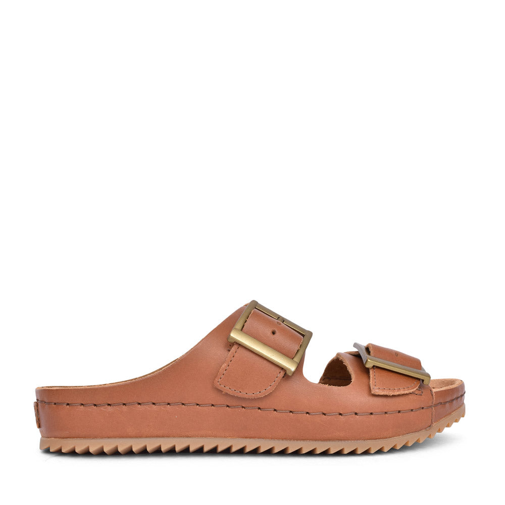 Ladies Brookleigh Sun Leather D-fit Mule In Dark Tan