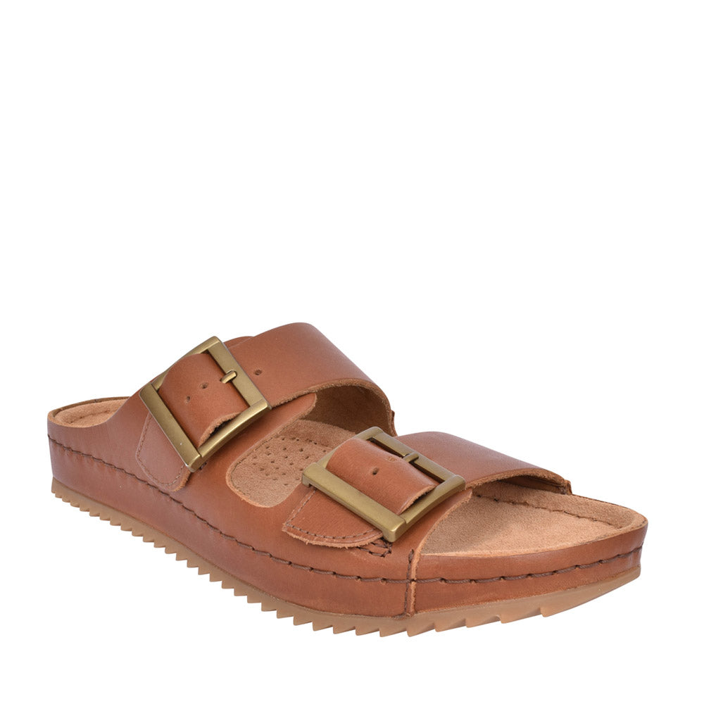 Ladies Brookleigh Sun Leather D-fit Mule In Dark Tan