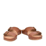 Ladies Brookleigh Sun Leather D-fit Mule In Dark Tan