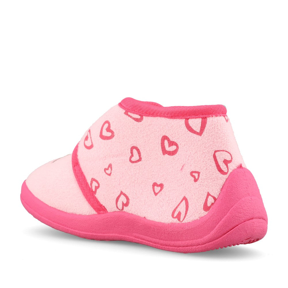 Girls Pink Velcro Unicorn Slipper