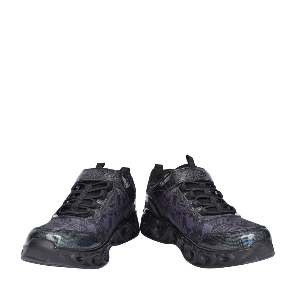 Girls 20180l Hearts Lights Trainer In Black