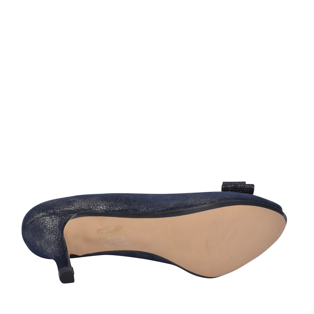 Ladies Rp0022 Peep Toe Court Shoe In Navy