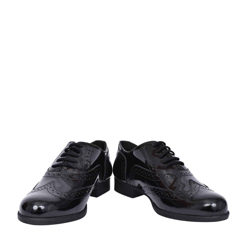 Girls Kada Laced Brogue In Blk Patent