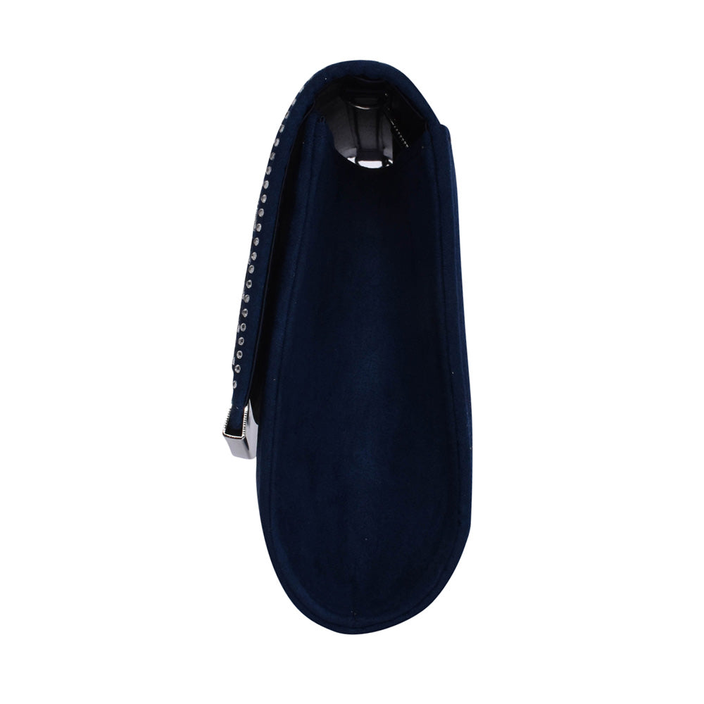 Ladies Nara Ulg035 Diamante Clutch Bag In Navy