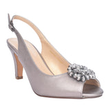 Ladies Elodie Uls042 Peep Toe Court Shoe In Pewter