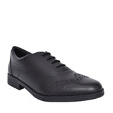 Girls Aubrie Tap Black Leather Brogue In Kids F Fit