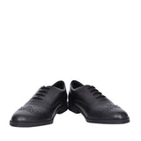 Girls Aubrie Tap Black Leather Brogue In Kids F Fit