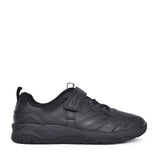 Boys Clowdersprint Black Leather Velcro Shoe In Kids F Fit